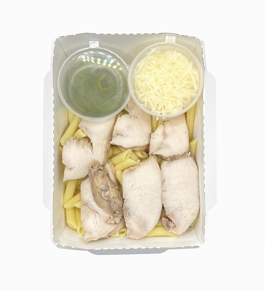 Шеф приготовил «Паста пенне с песто с курицей су-вид» 285 гр.